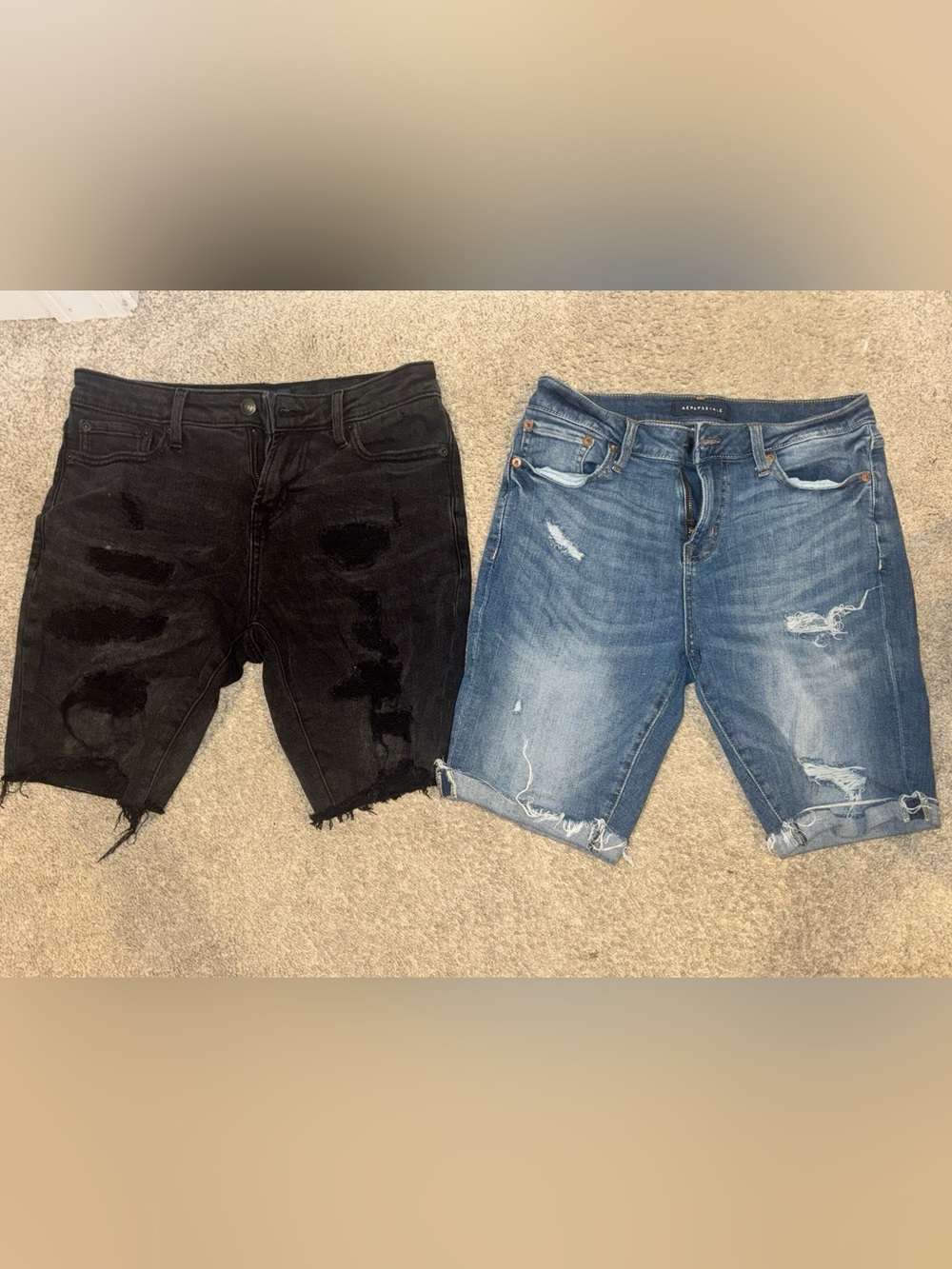 Aeropostale Black & Denim Shorts Size 28